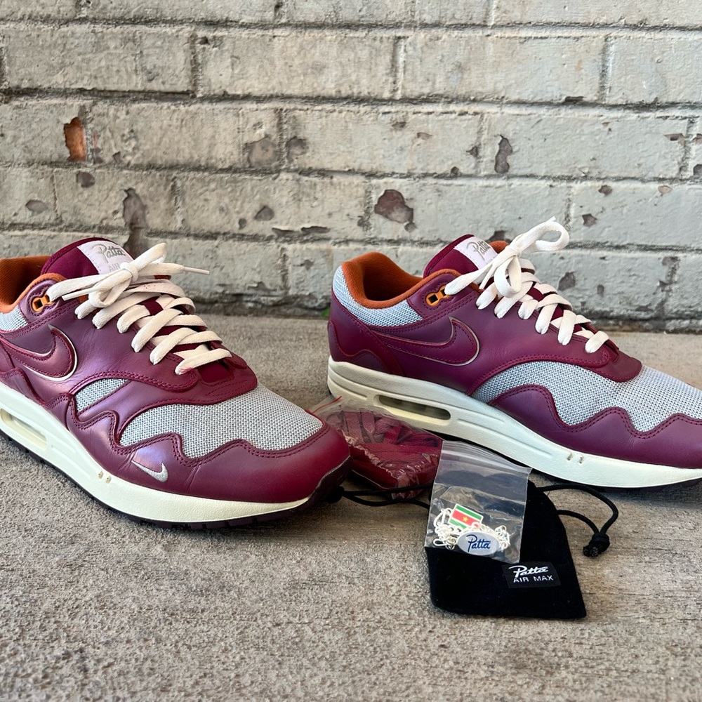 Air Max 1 Patta Waves Rush Maroon